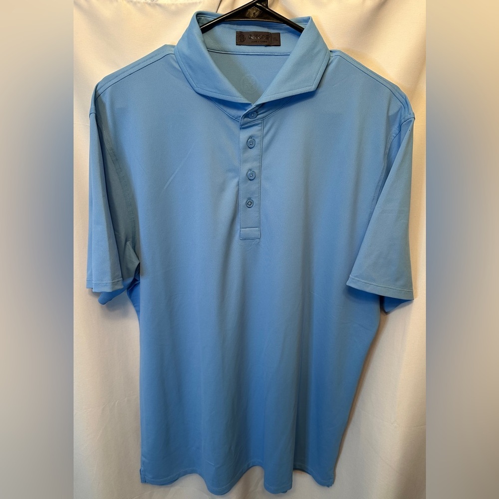 G/FORE Size XL Essential Modern Spread Collar Tech Piqué Tailored Fit‎ Polo Blue
